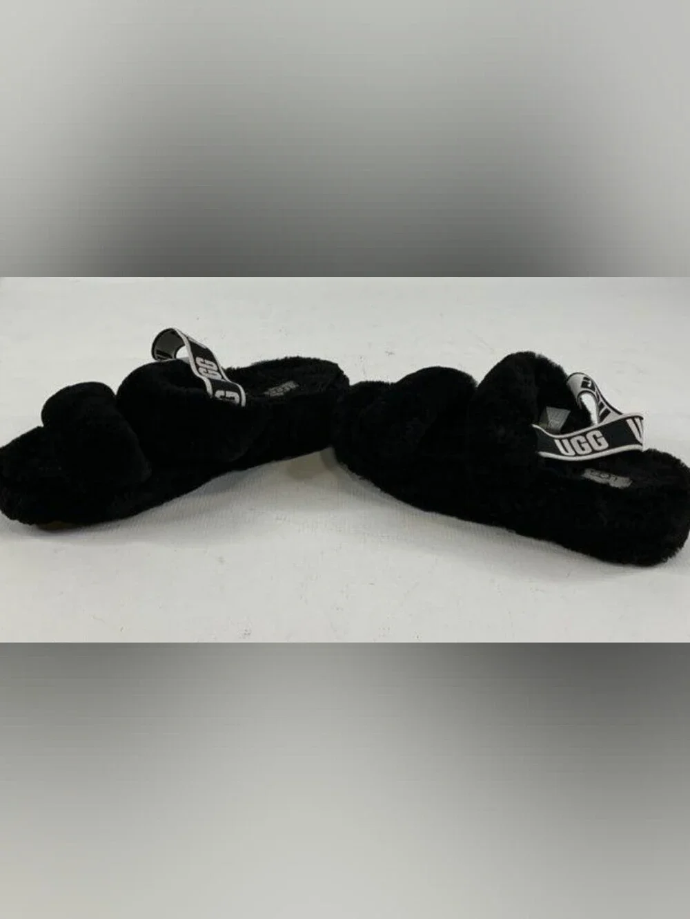 UGG Wmns Oh Yeah Slide 'Black' Sandals Size 9 Used Exc MSRP $100